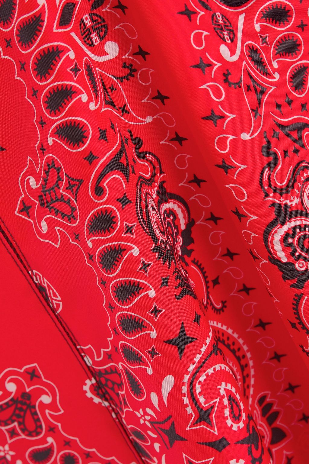 ALEXANDER WANG Leather-trimmed paisley-print silk crepe de chine midi slip dress