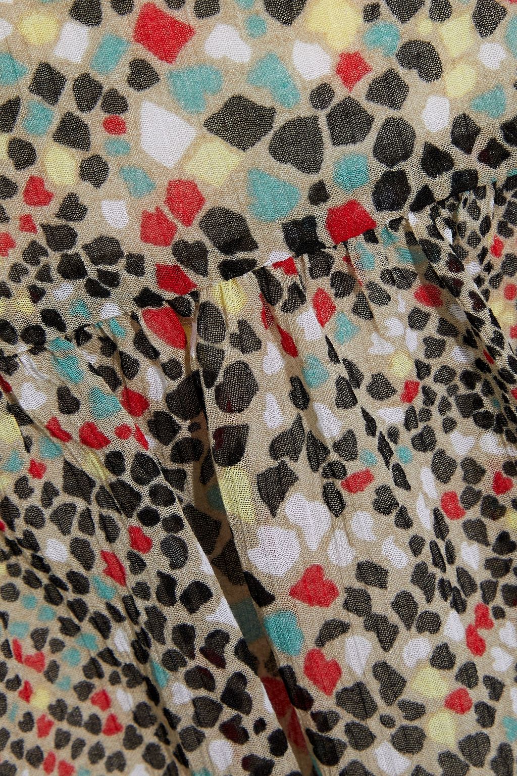 SEE BY CHLOÉ Printed cotton and silk-blend chiffon skirt