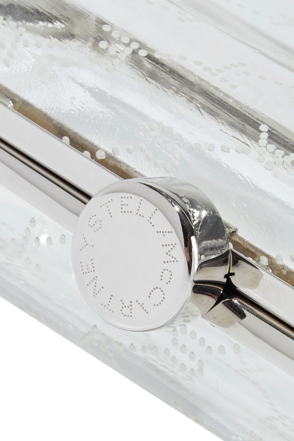 STELLA MCCARTNEY Logo-print acrylic box clutch