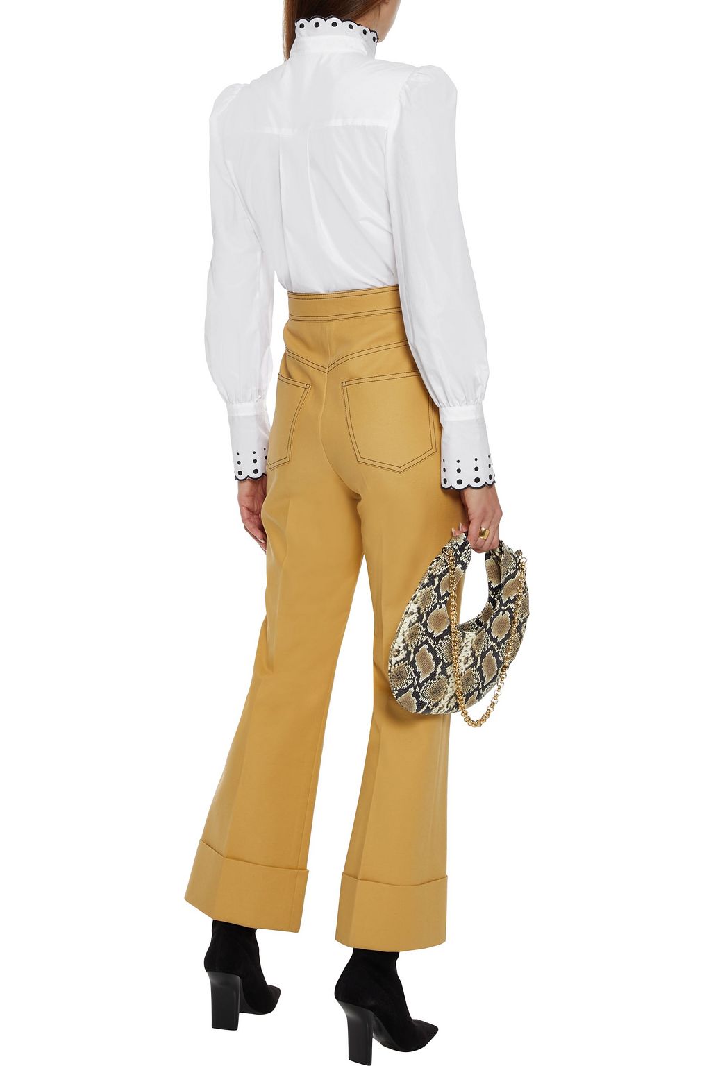 SEE BY CHLOÉ Pintucked embroidered cotton-poplin blouse