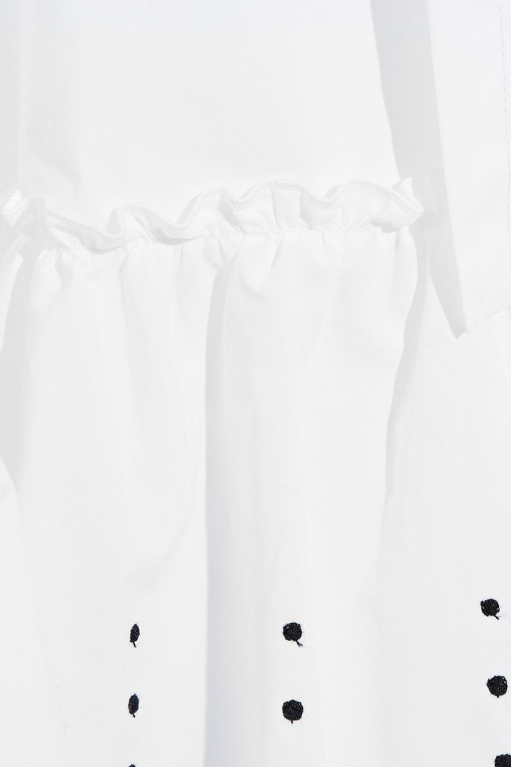 SEE BY CHLOÉ Gathered embroidered cotton-poplin midi dress