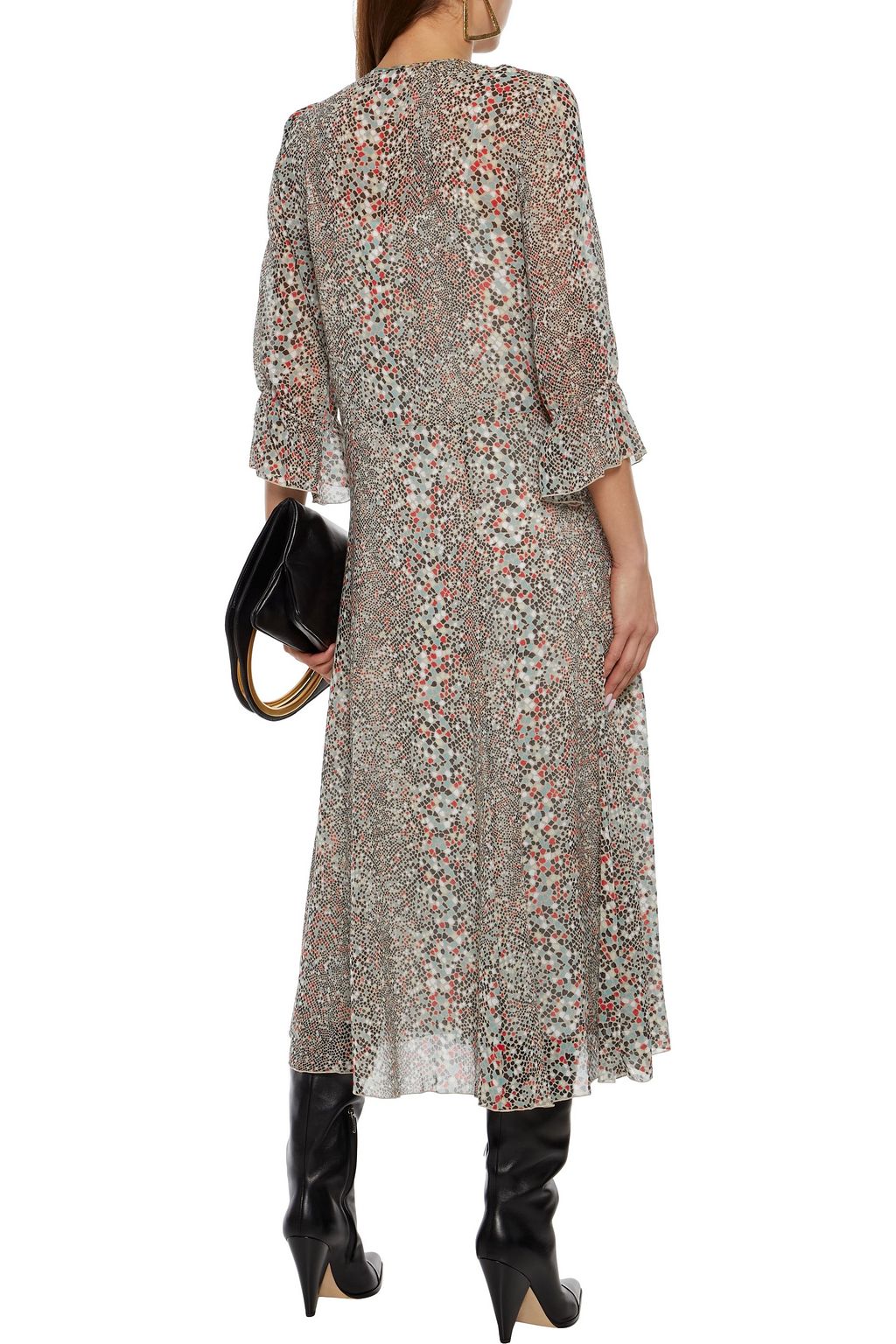 SEE BY CHLOÉ Ruffled printed cotton and silk-blend georgette midi dress