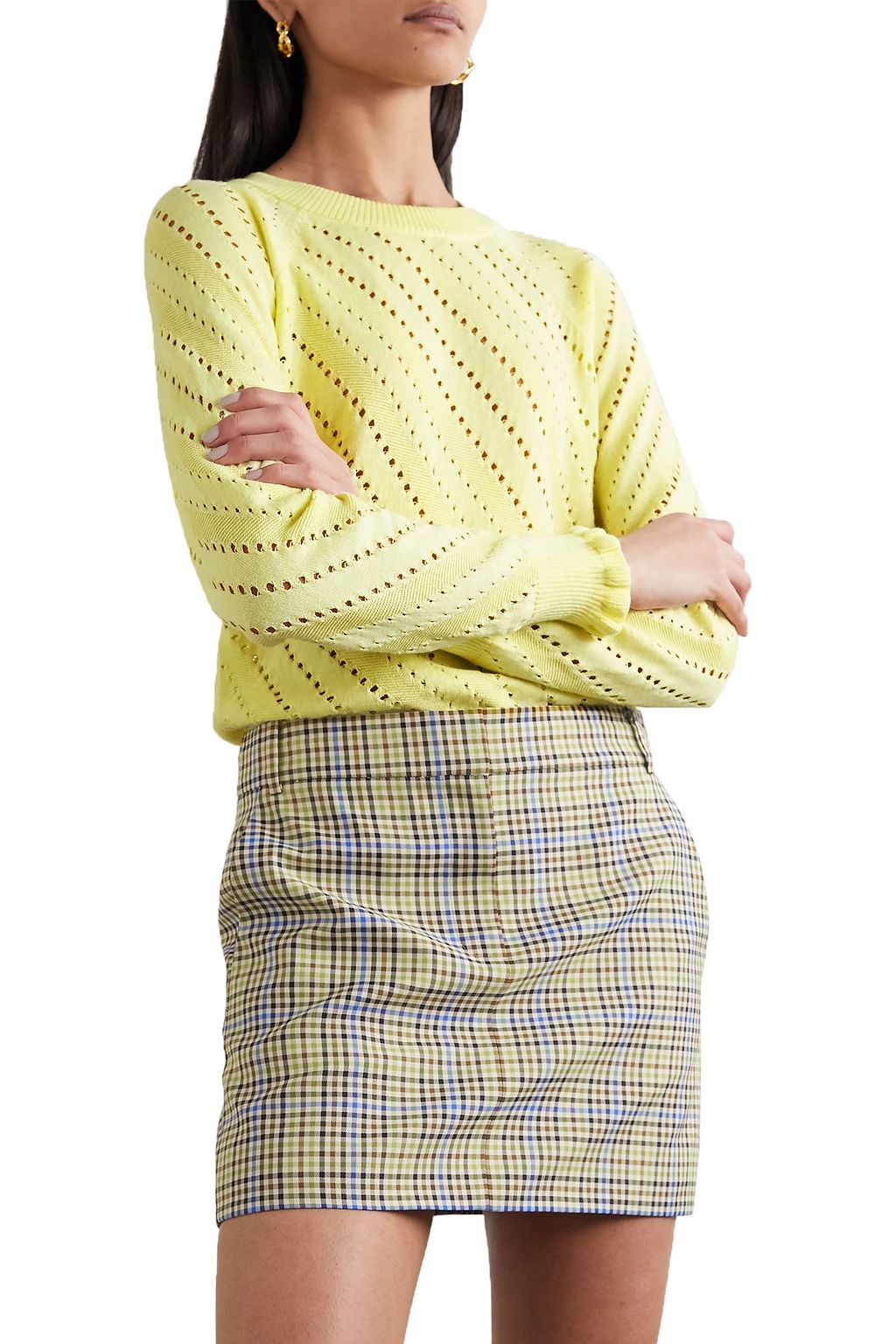 SEE BY CHLOÉ Pointelle-knit cotton and alpaca-blend sweater