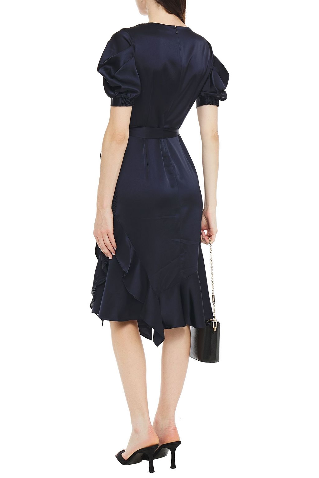 DIANE VON FURSTENBERG Wrap-effect pleated satin dress