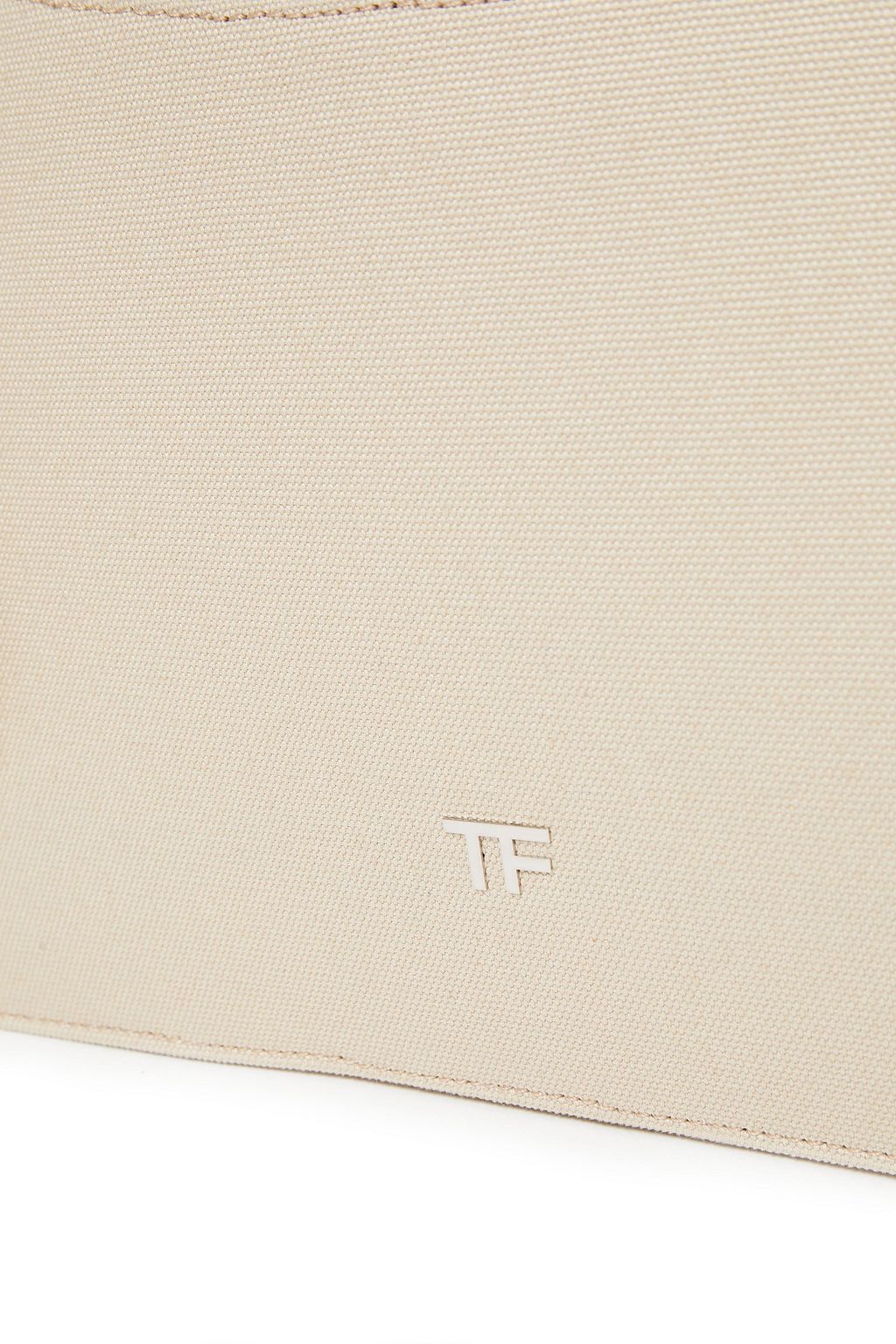 TOM FORD Cotton canvas-paneled leather tote