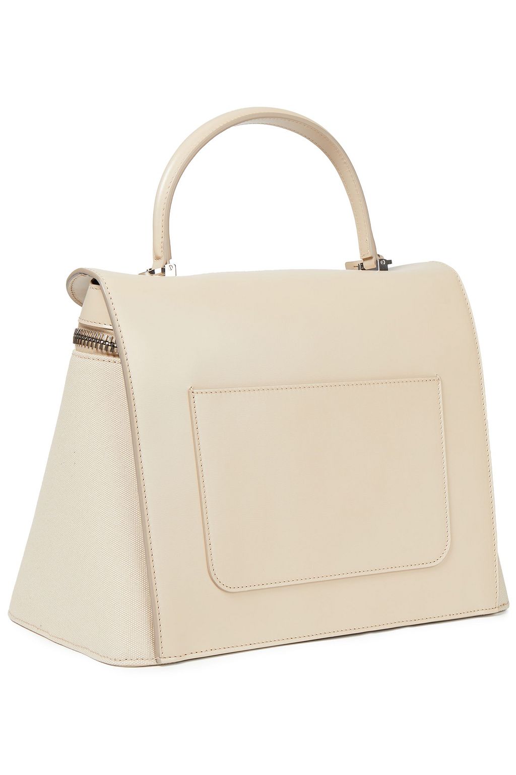 TOM FORD Cotton canvas-paneled leather tote