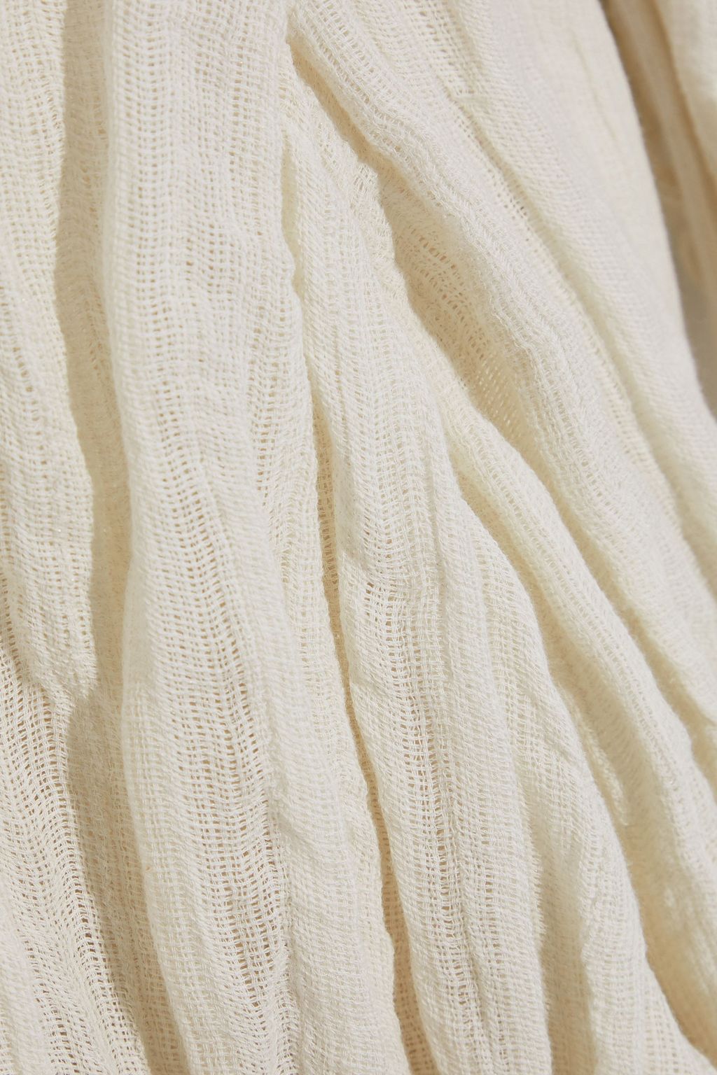KHAITE Ruffled linen-blend gauze dress