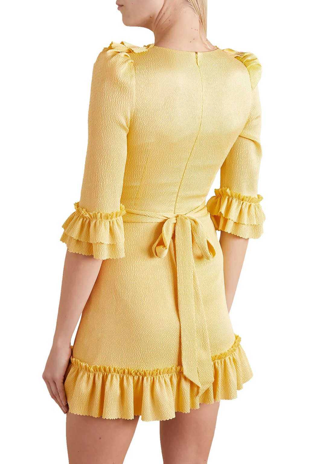 THE VAMPIRE'S WIFE Ruffled hammered silk-blend satin mini dress