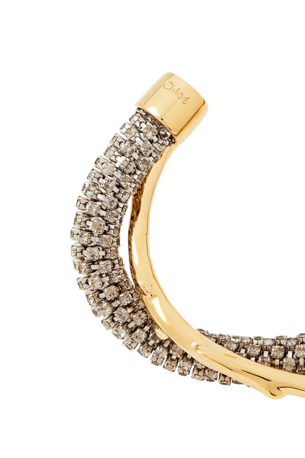 CHLOÉ Gold-tone crystal cuff