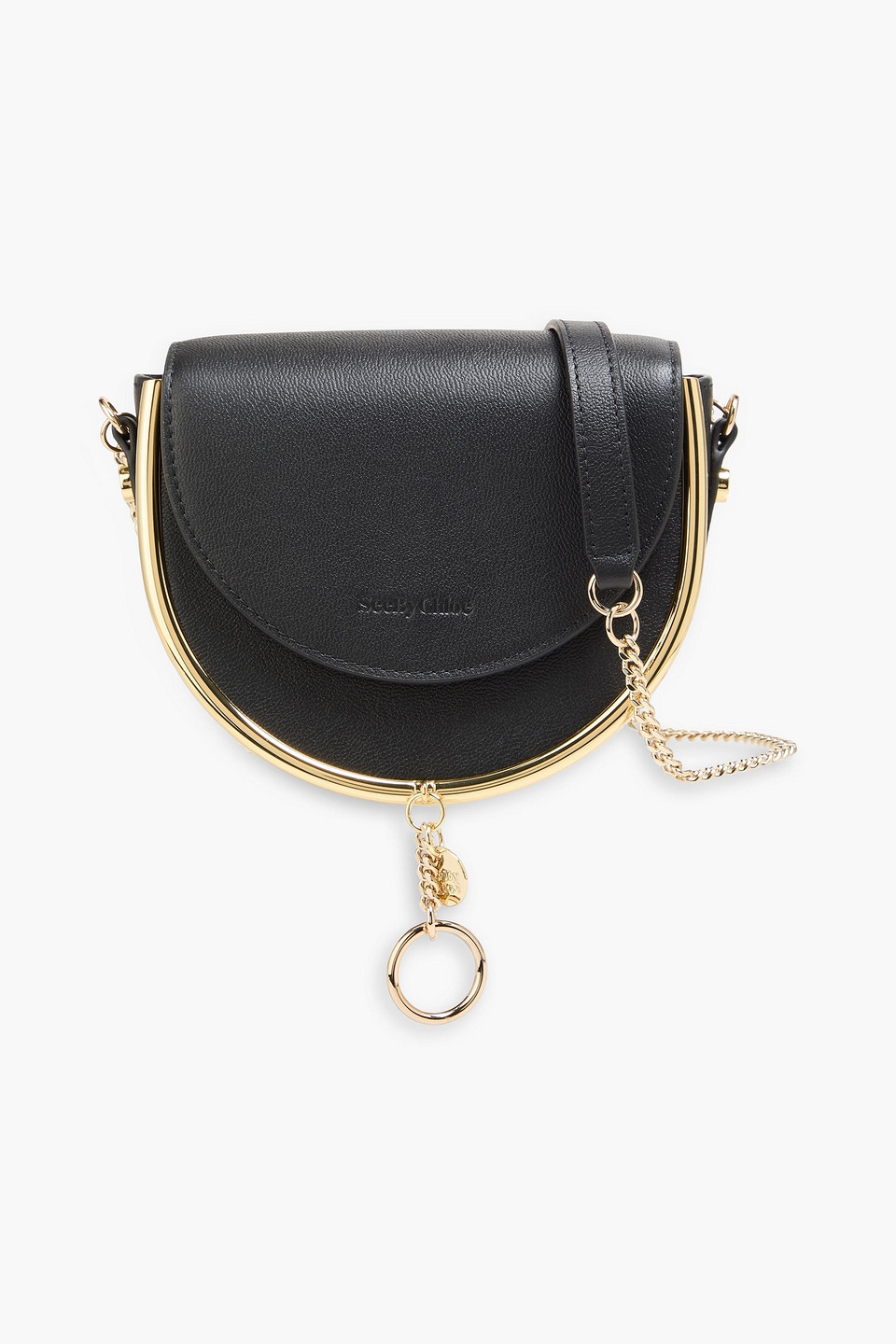 See By Chloé Mara Textured-leather Cross-body Bag In Black
