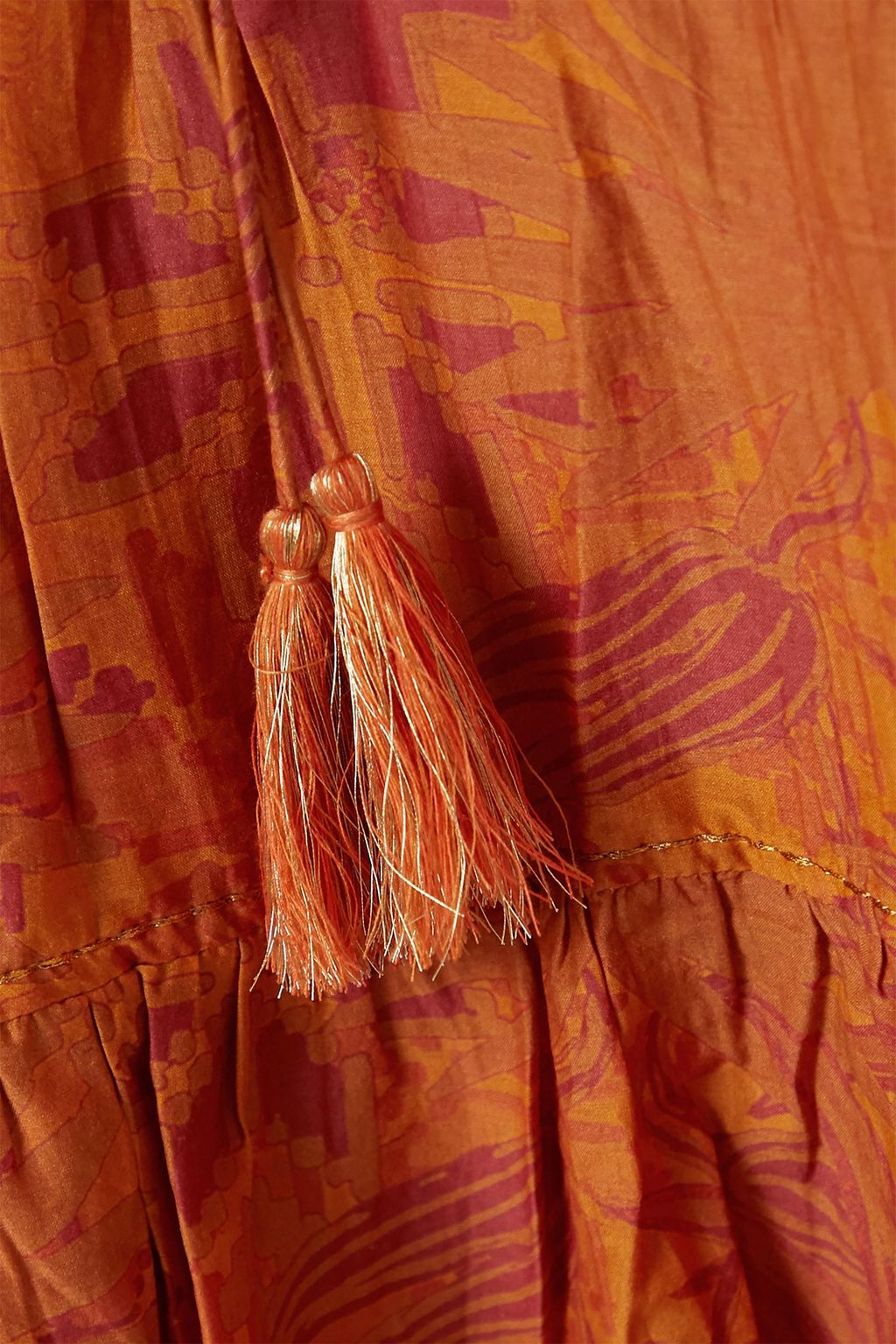 CHUFY Arequipa tiered printed cotton and silk-blend voile blouse