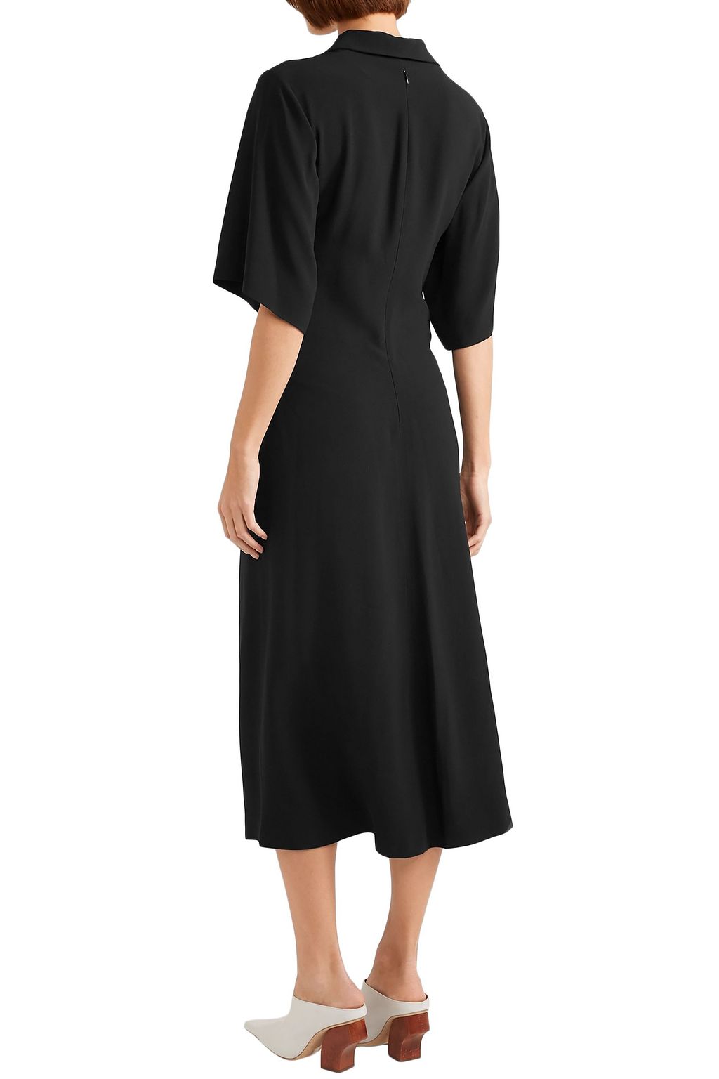 JOSEPH Fletcher zip-detailed crepe midi dress