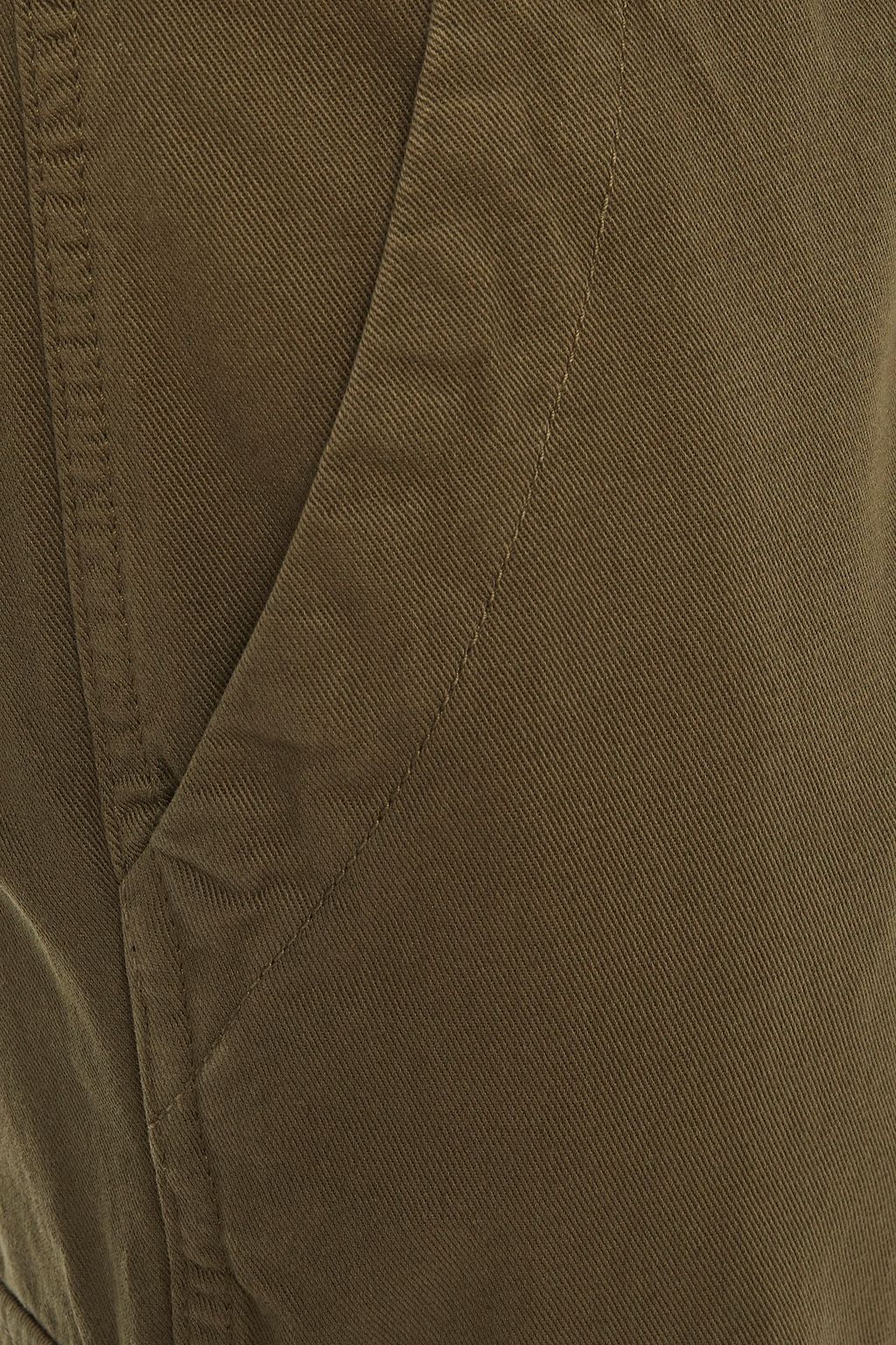 MAJE Cropped cotton-twill straight-leg pants