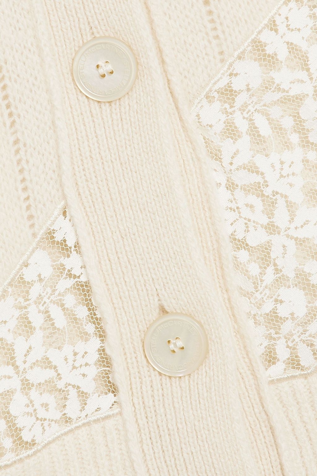 STELLA MCCARTNEY Lace-trimmed cashmere and wool-blend cardigan