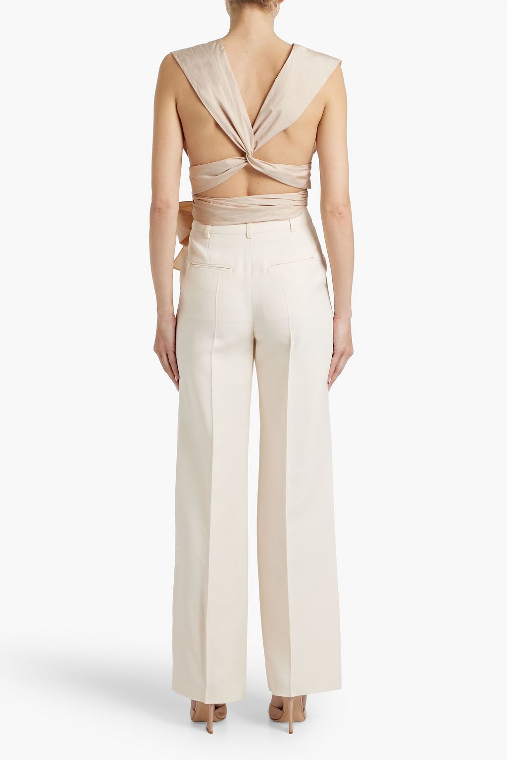 ALAÏA Cotton-poplin wrap top
