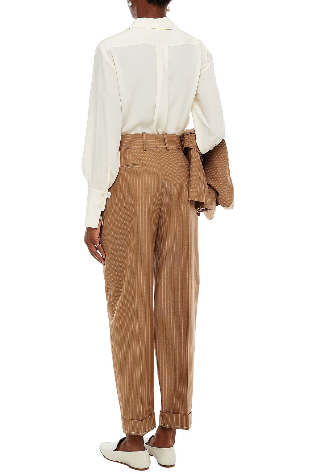 CHLOÉ Pinstriped wool straight-leg pants