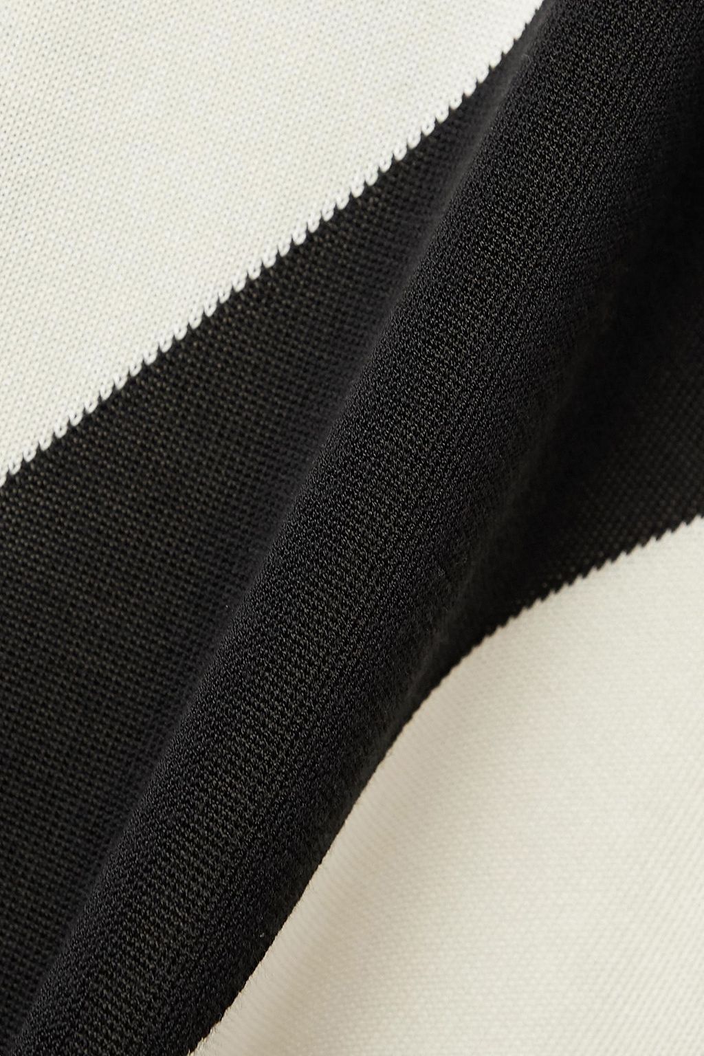 STELLA MCCARTNEY Striped cutout stretch-knit midi dress