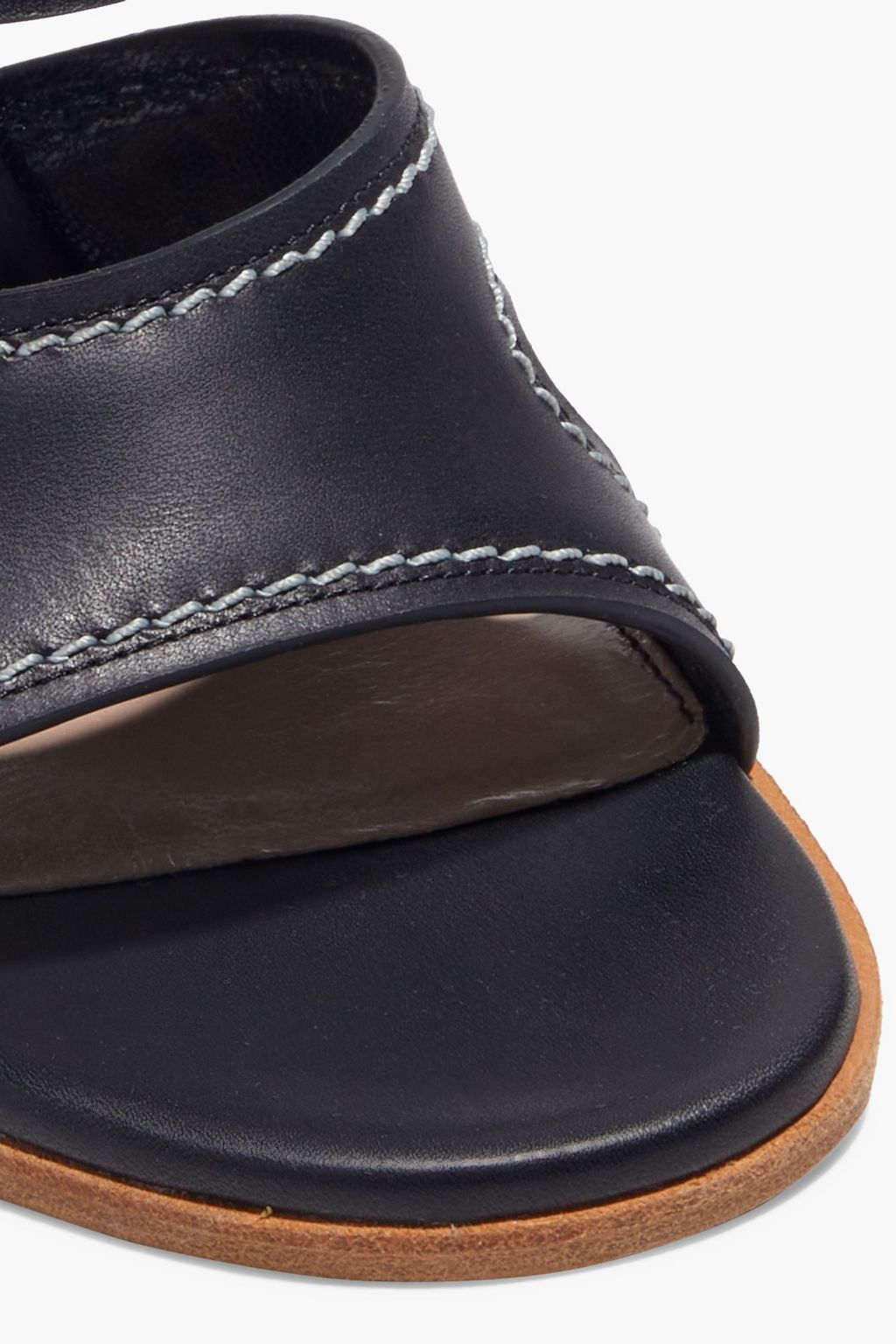 MCQUEEN カットアウト レザー サンダル