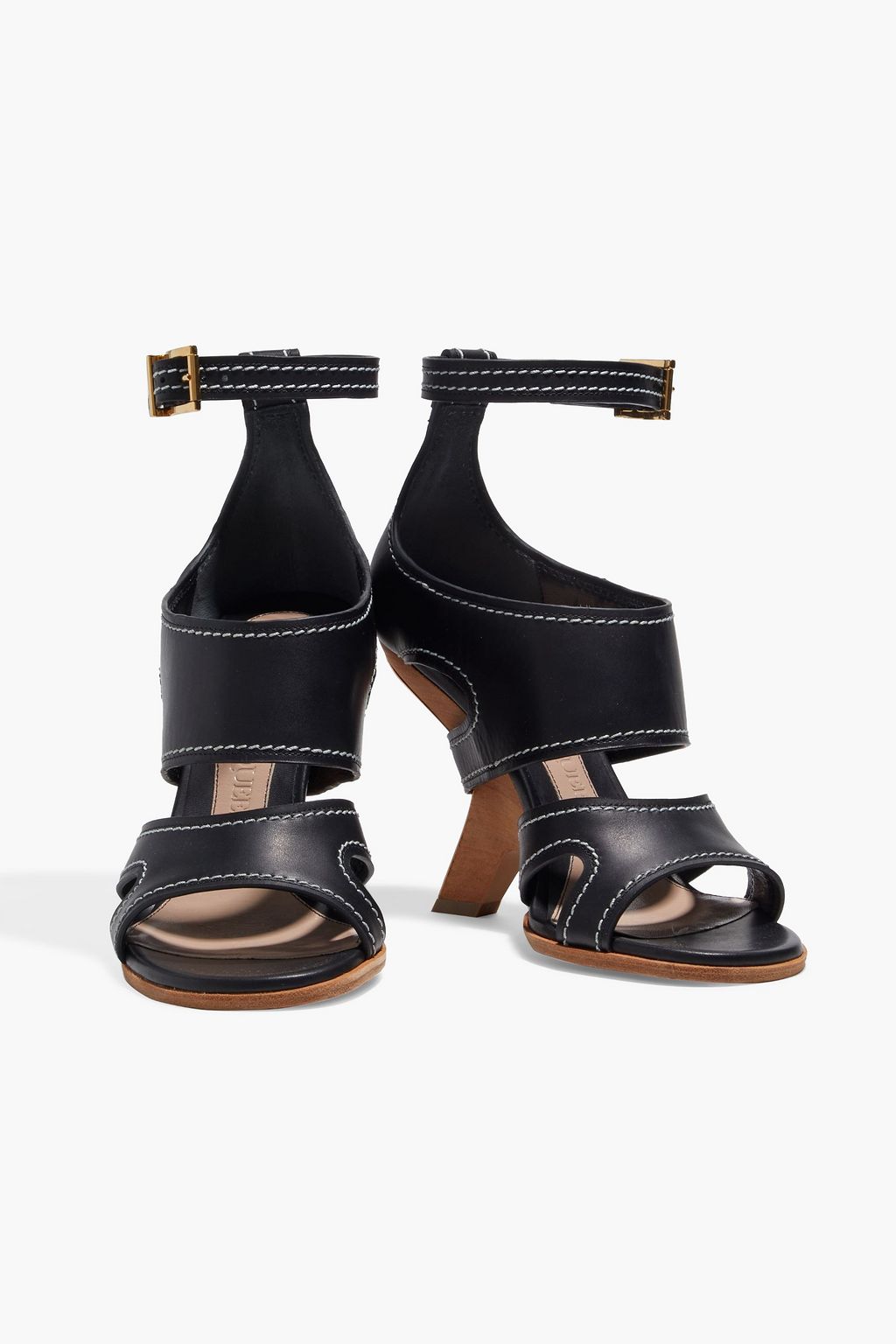 MCQUEEN カットアウト レザー サンダル