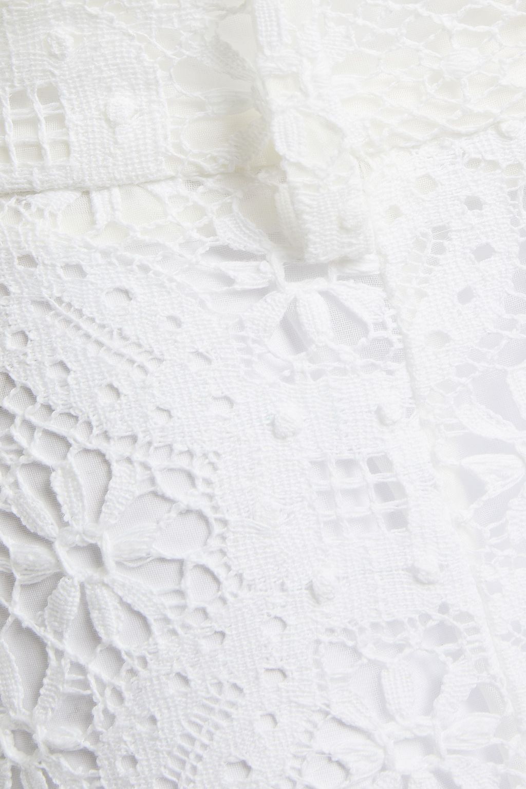 MCQUEEN Cropped cotton-blend crocheted lace tapered pants