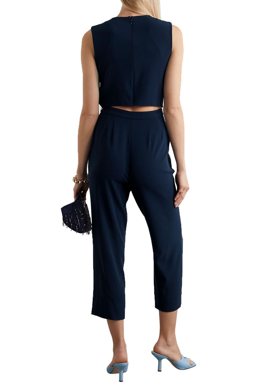 DIANE VON FURSTENBERG Waverly Cropped Jumpsuit aus Crêpe mit Cut-outs