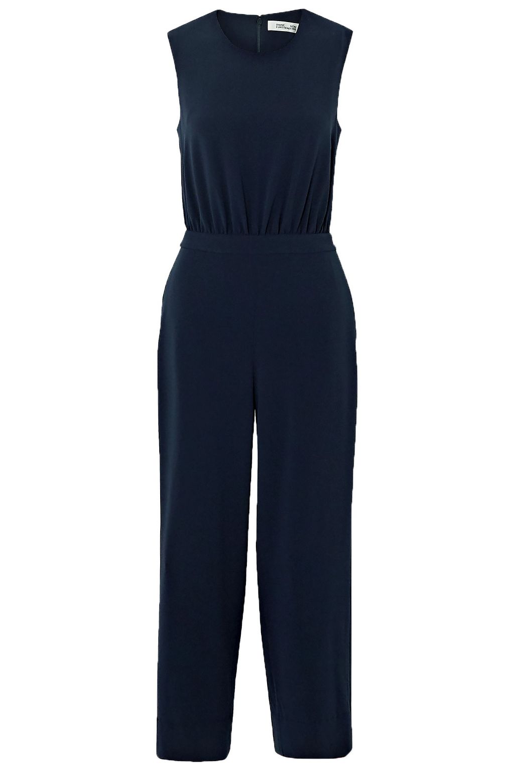 DIANE VON FURSTENBERG Waverly cropped cutout crepe jumpsuit | THE OUTNET