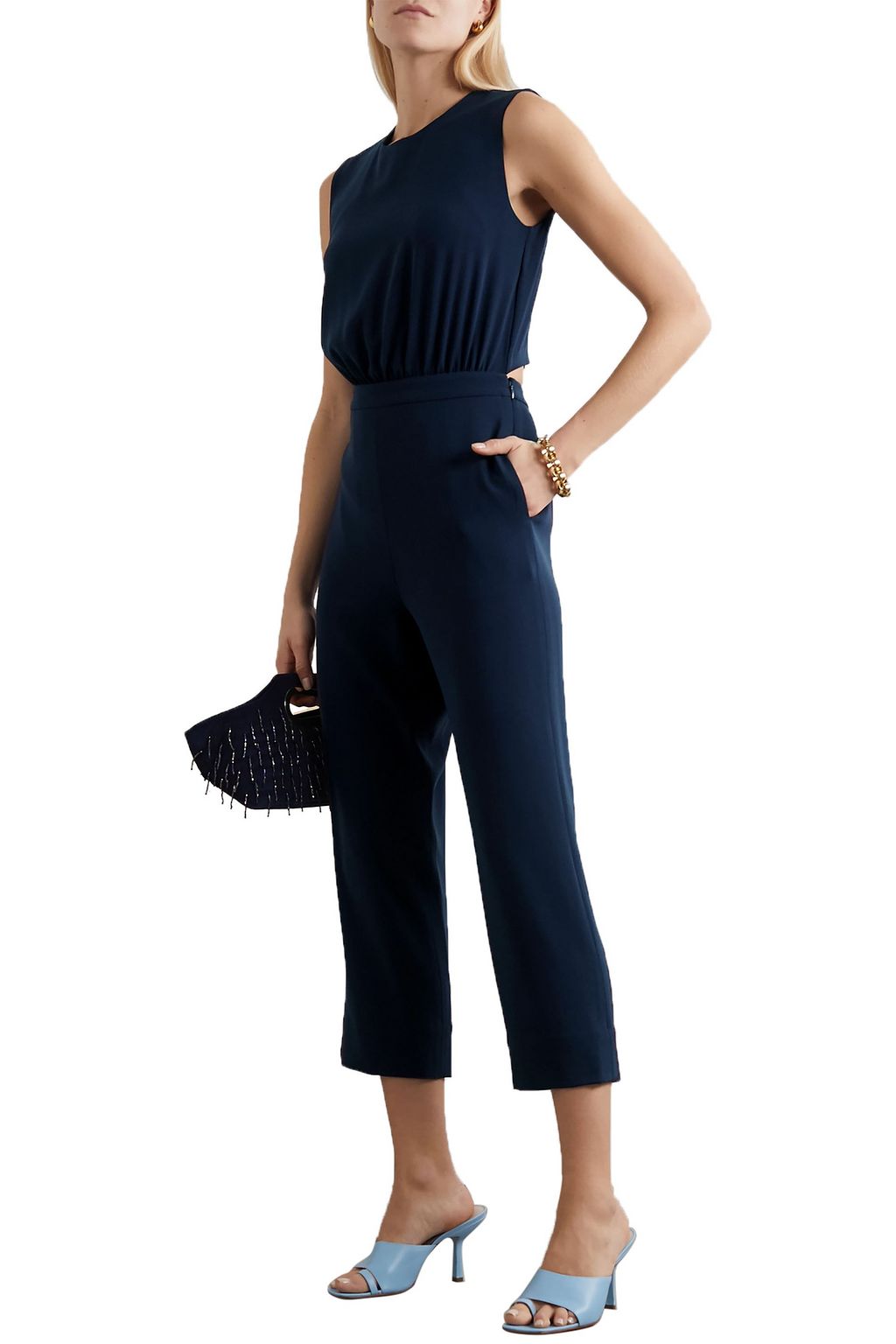 DIANE VON FURSTENBERG Waverly Cropped Jumpsuit aus Crêpe mit Cut-outs