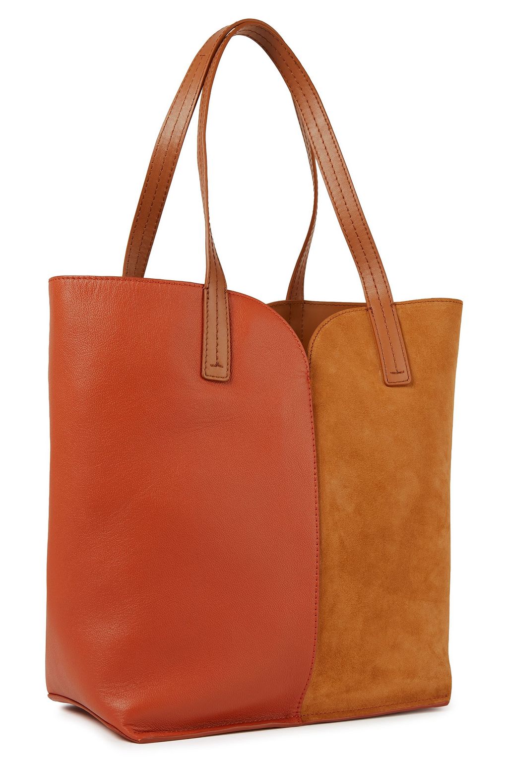 SEE BY CHLOÉ Gaia small studded suede and pebbled-leather tote