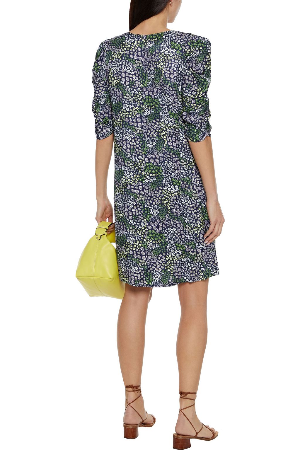 SEE BY CHLOÉ Gathered floral-print satin-twill mini dress