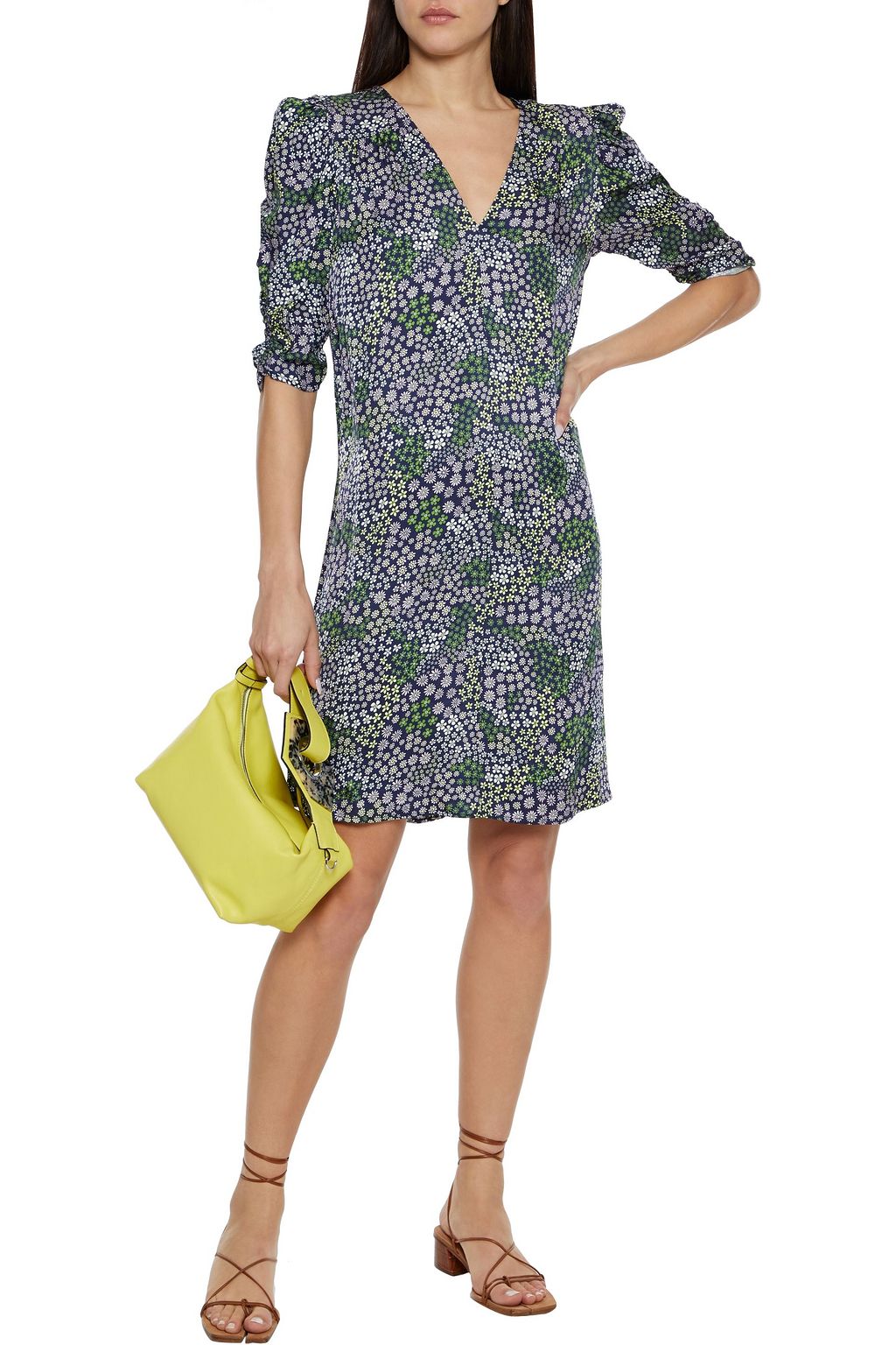SEE BY CHLOÉ Gathered floral-print satin-twill mini dress