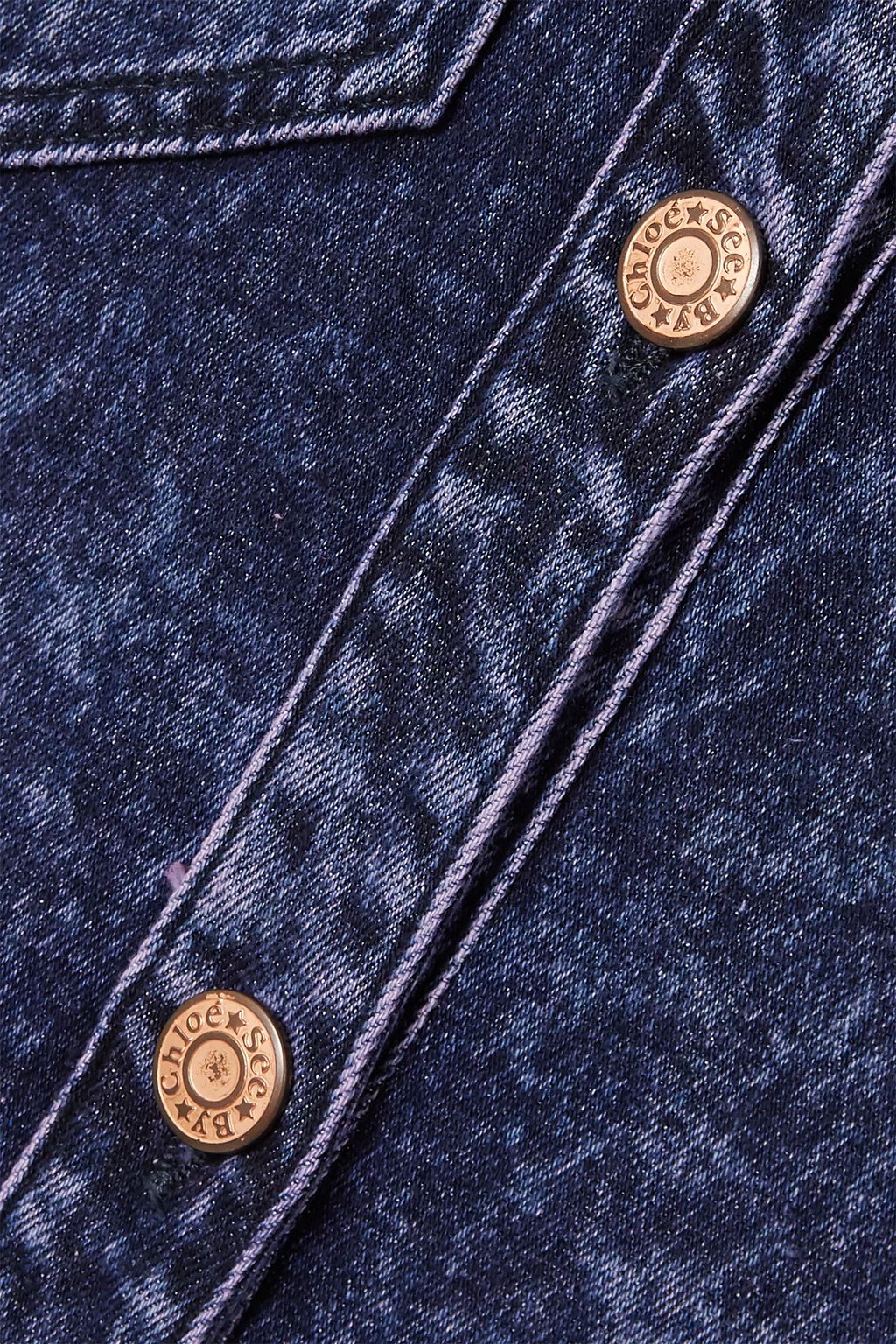 SEE BY CHLOÉ Acid-wash denim mini shirt dress