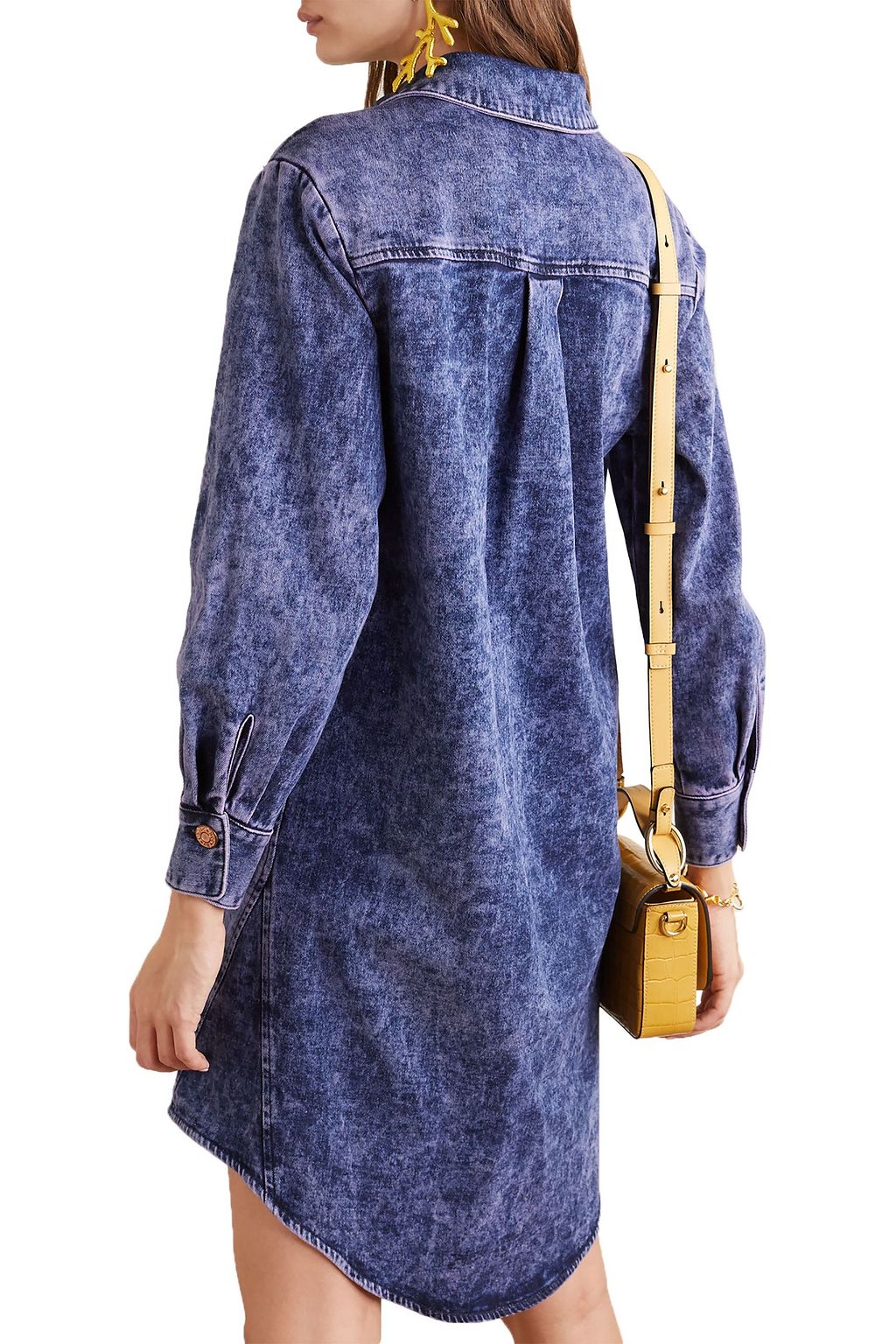 SEE BY CHLOÉ Acid-wash denim mini shirt dress