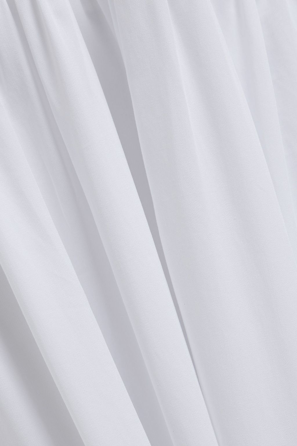 TIBI Zip-detailed gathered cotton-poplin midi dress