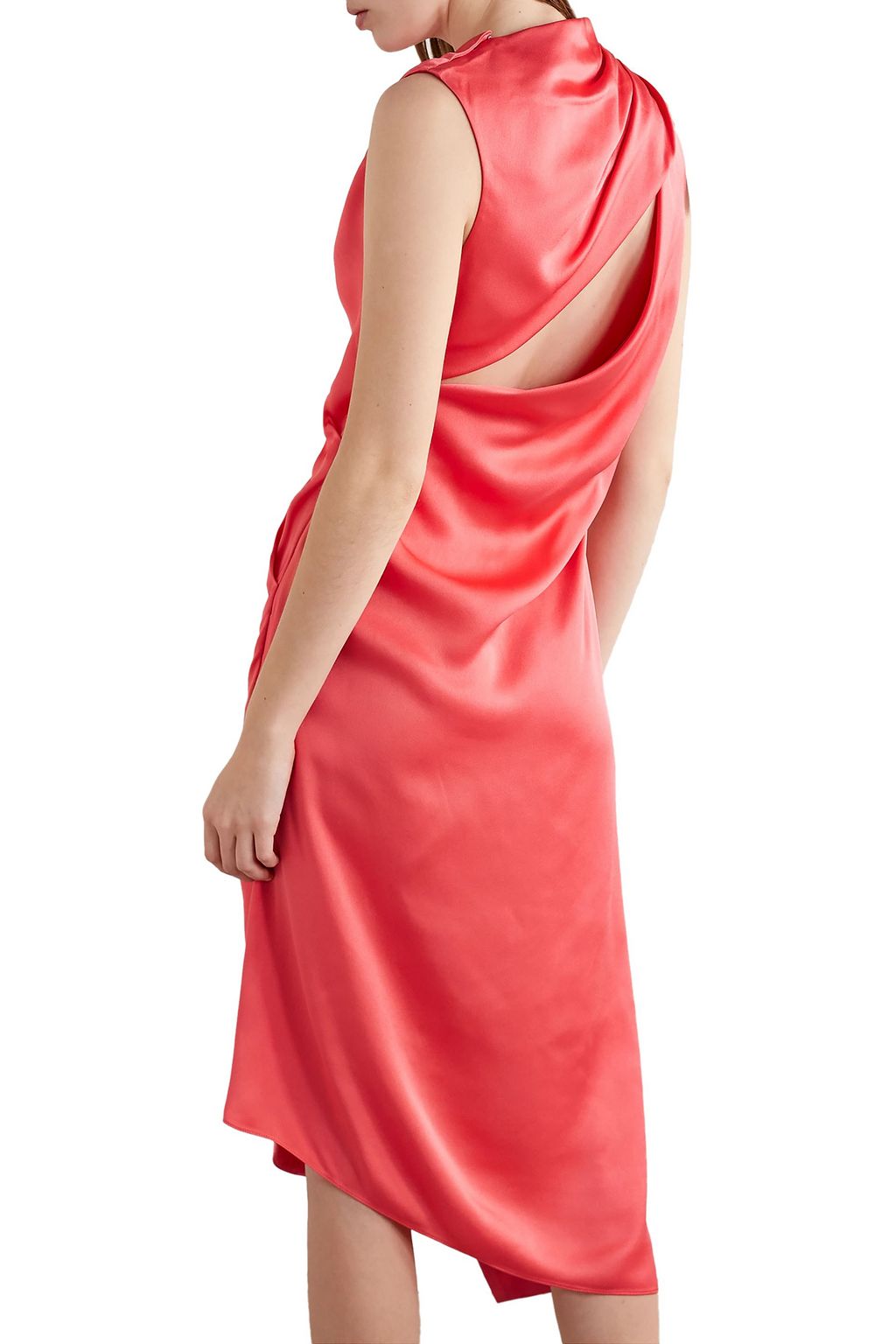 MONSE Asymmetric satin-crepe dress