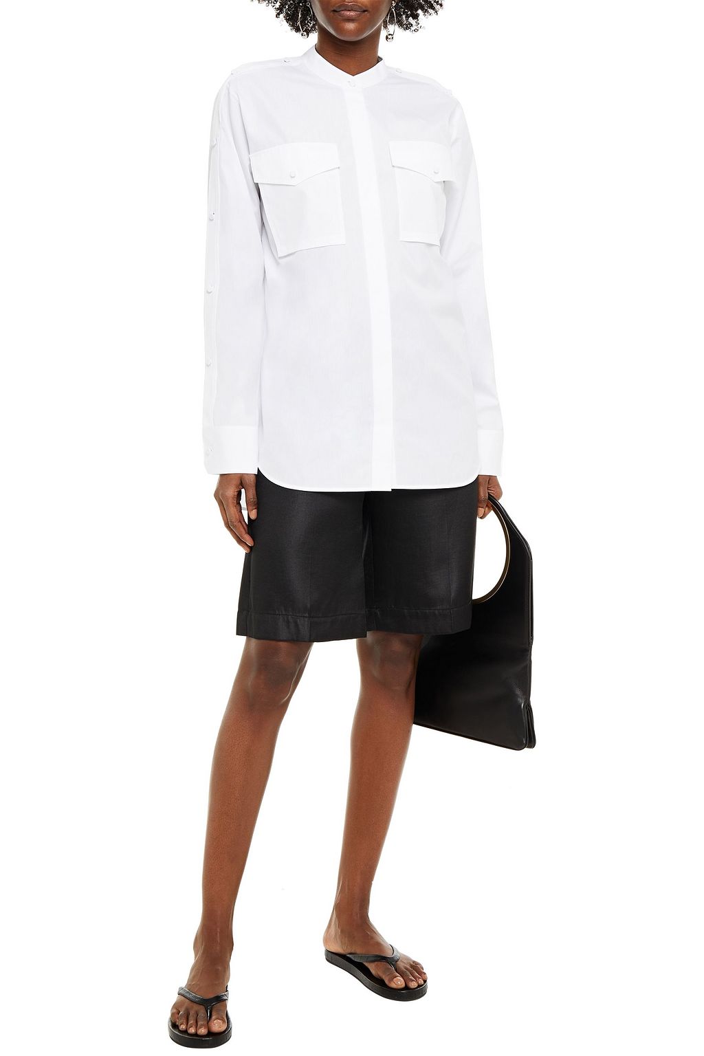 HELMUT LANG Button-detailed cotton-poplin shirt