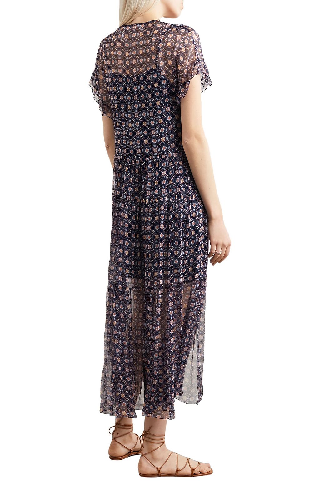 SEE BY CHLOÉ Gathered printed silk-chiffon midi dress