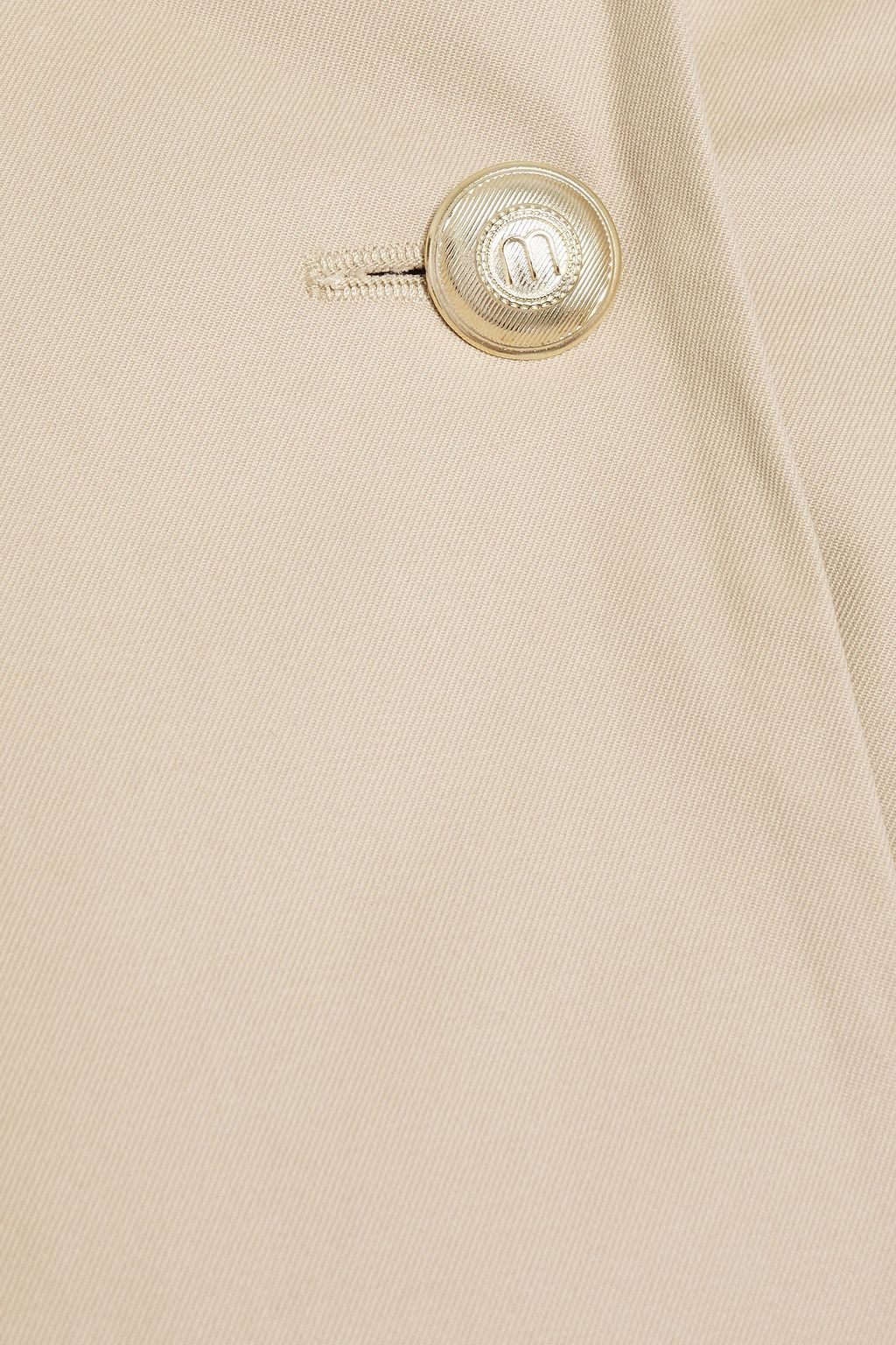 MAJE Belted cotton-gabardine hooded coat