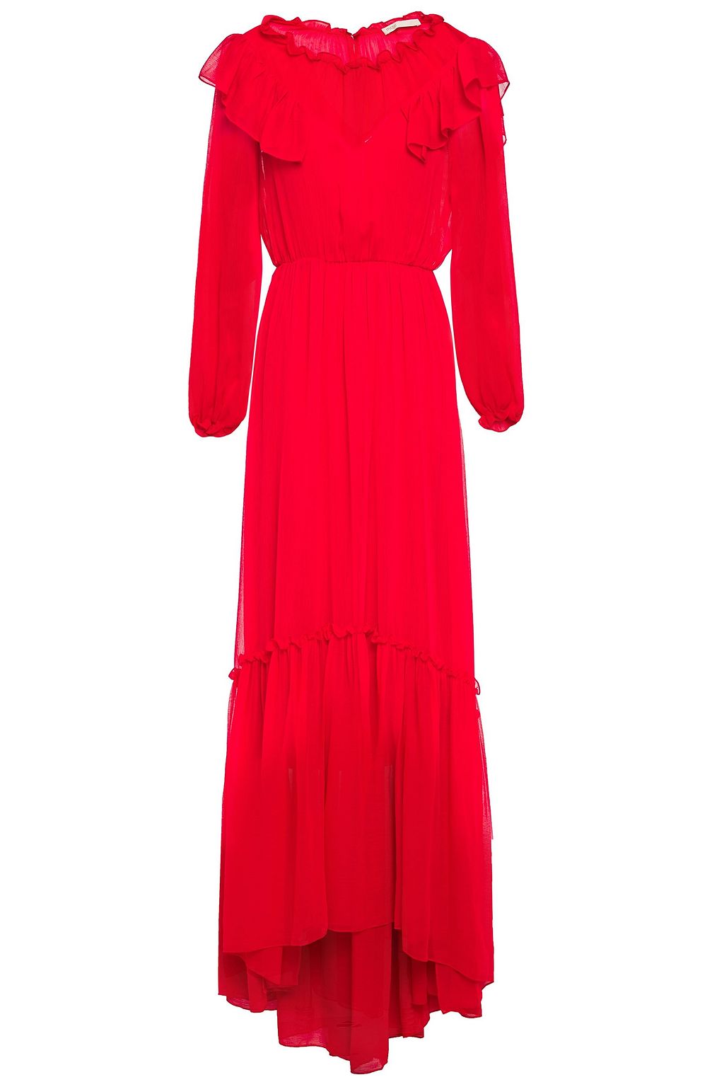 Red Rachana ruffled crepon maxi dress ...