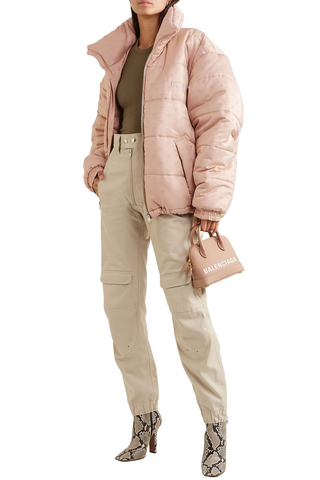 GMBH Debs oversized padded wool-blend jacquard jacket