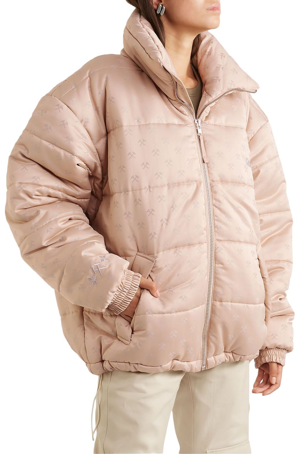 GMBH Debs oversized padded wool-blend jacquard jacket