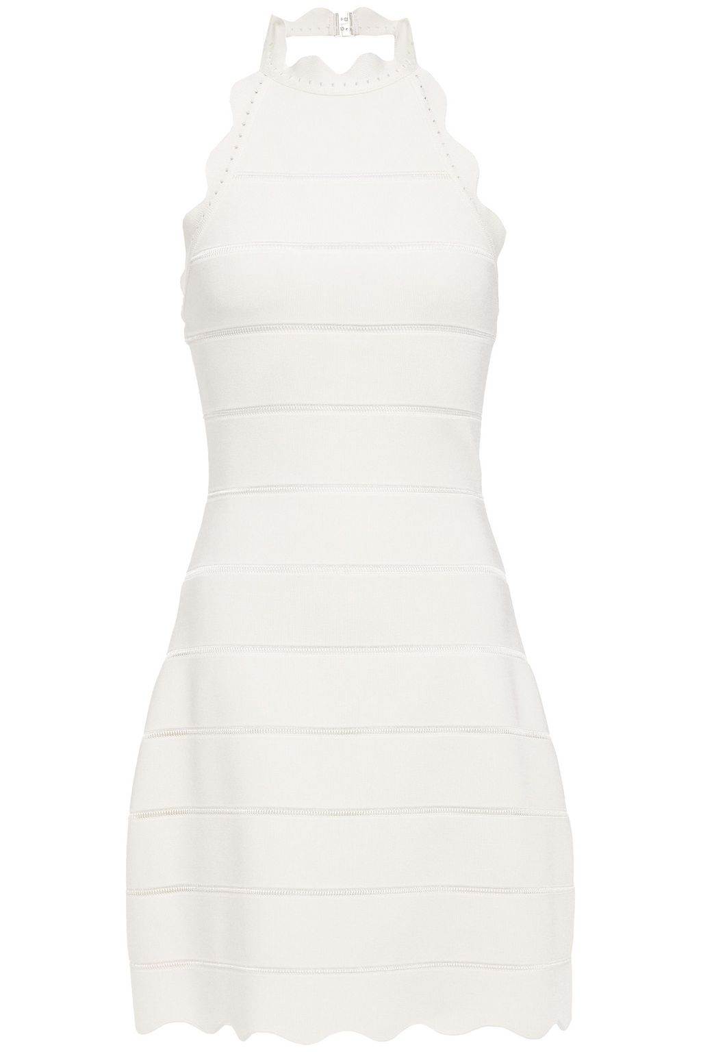 white halterneck mini dress