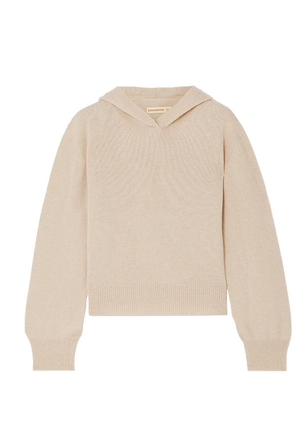 Beige cashmere hoodie Clearance