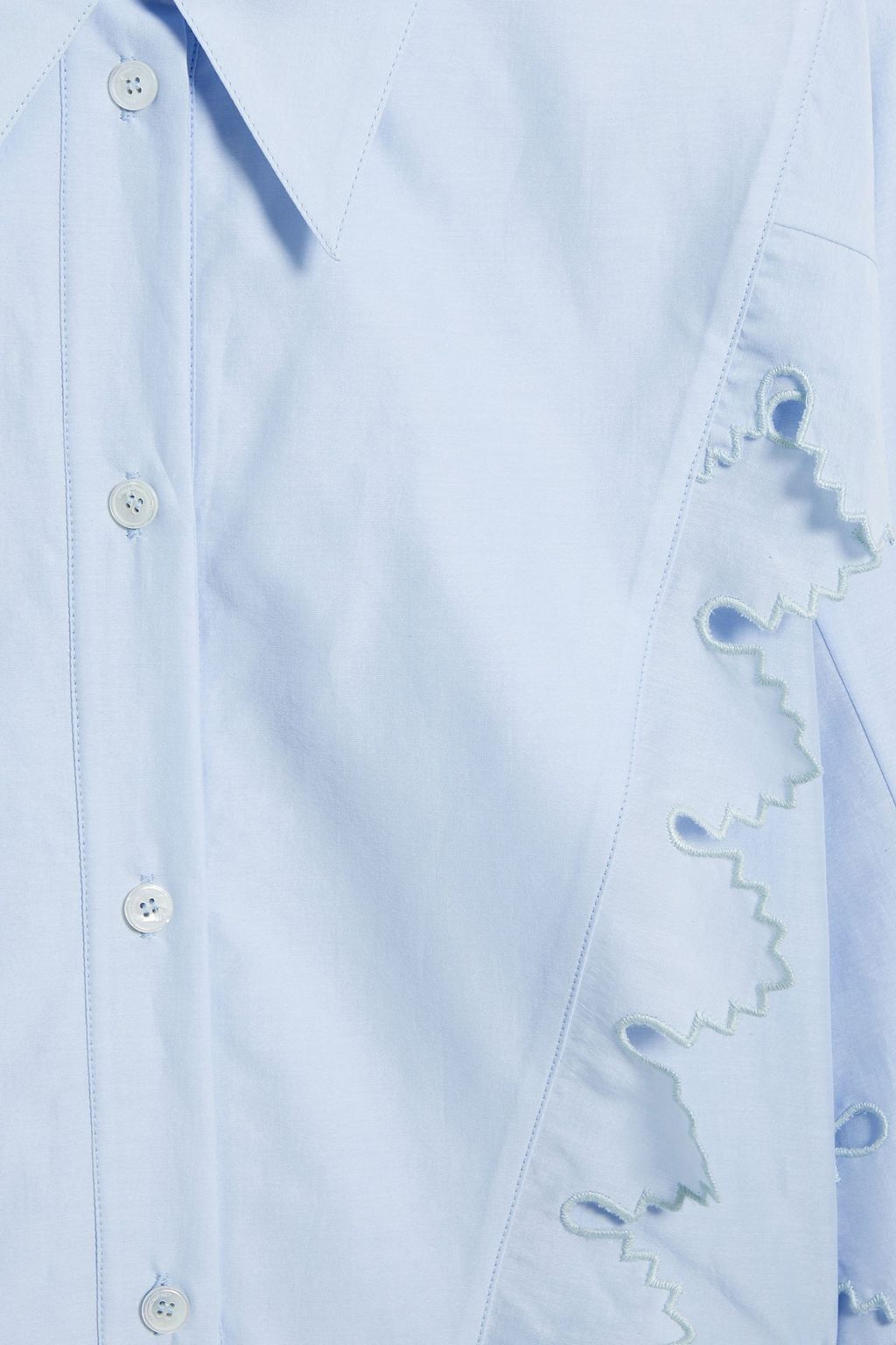 STELLA MCCARTNEY Scalloped cotton and silk-blend shirt