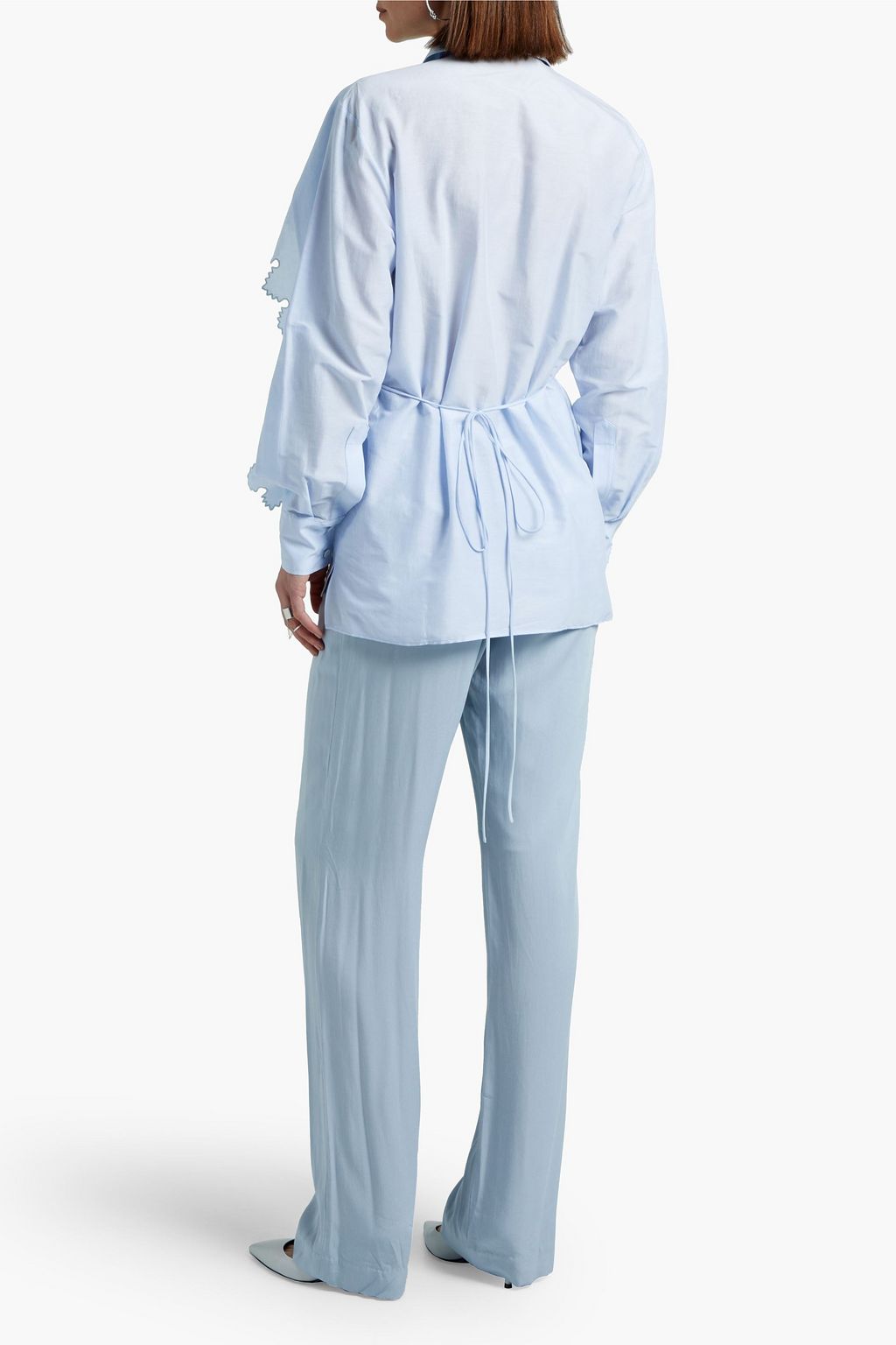 STELLA MCCARTNEY Scalloped cotton and silk-blend shirt