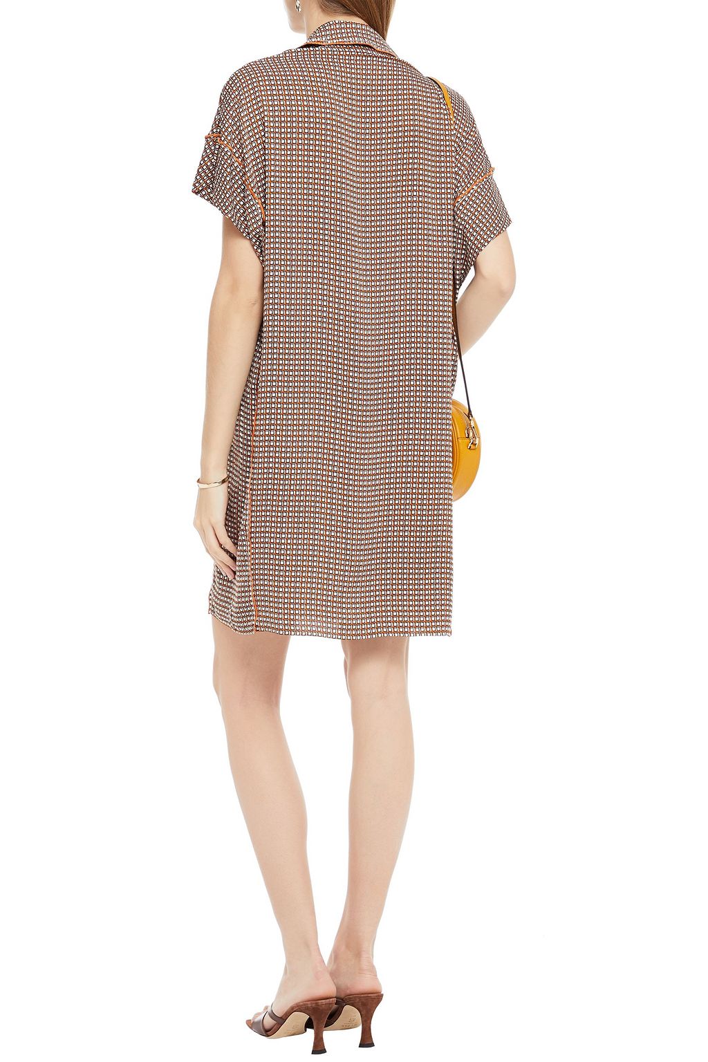 DIANE VON FURSTENBERG Maxine checked stretch-silk crepe de chine mini dress