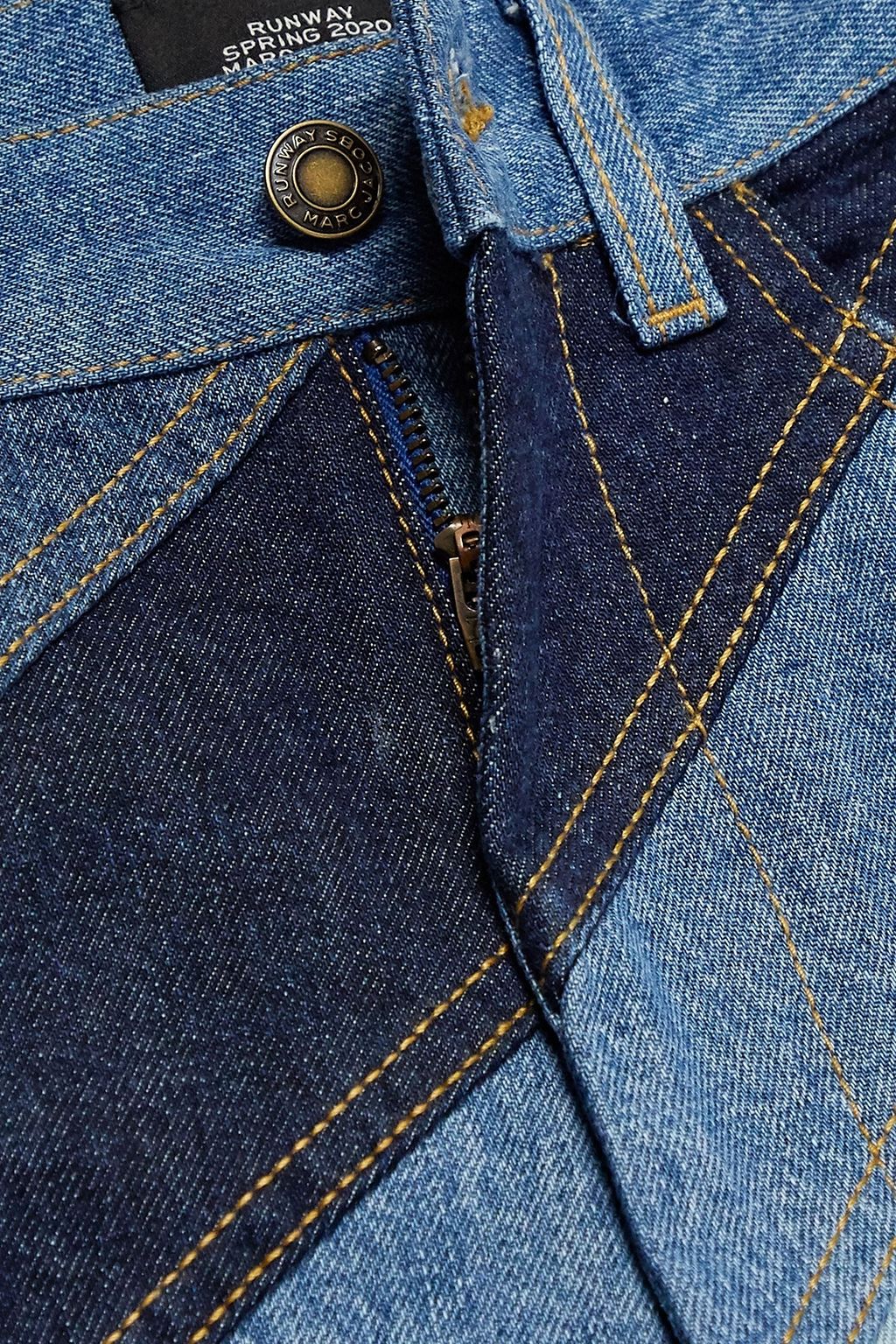 MARC JACOBS Striped patchwork high-rise flared jeans