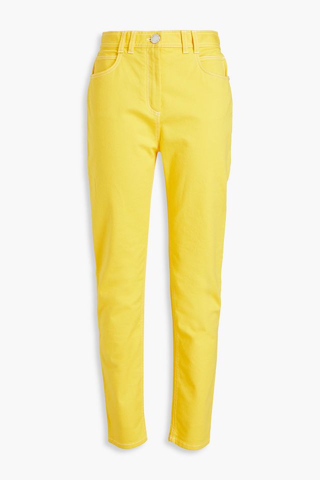 Embroidered high-rise skinny jeans