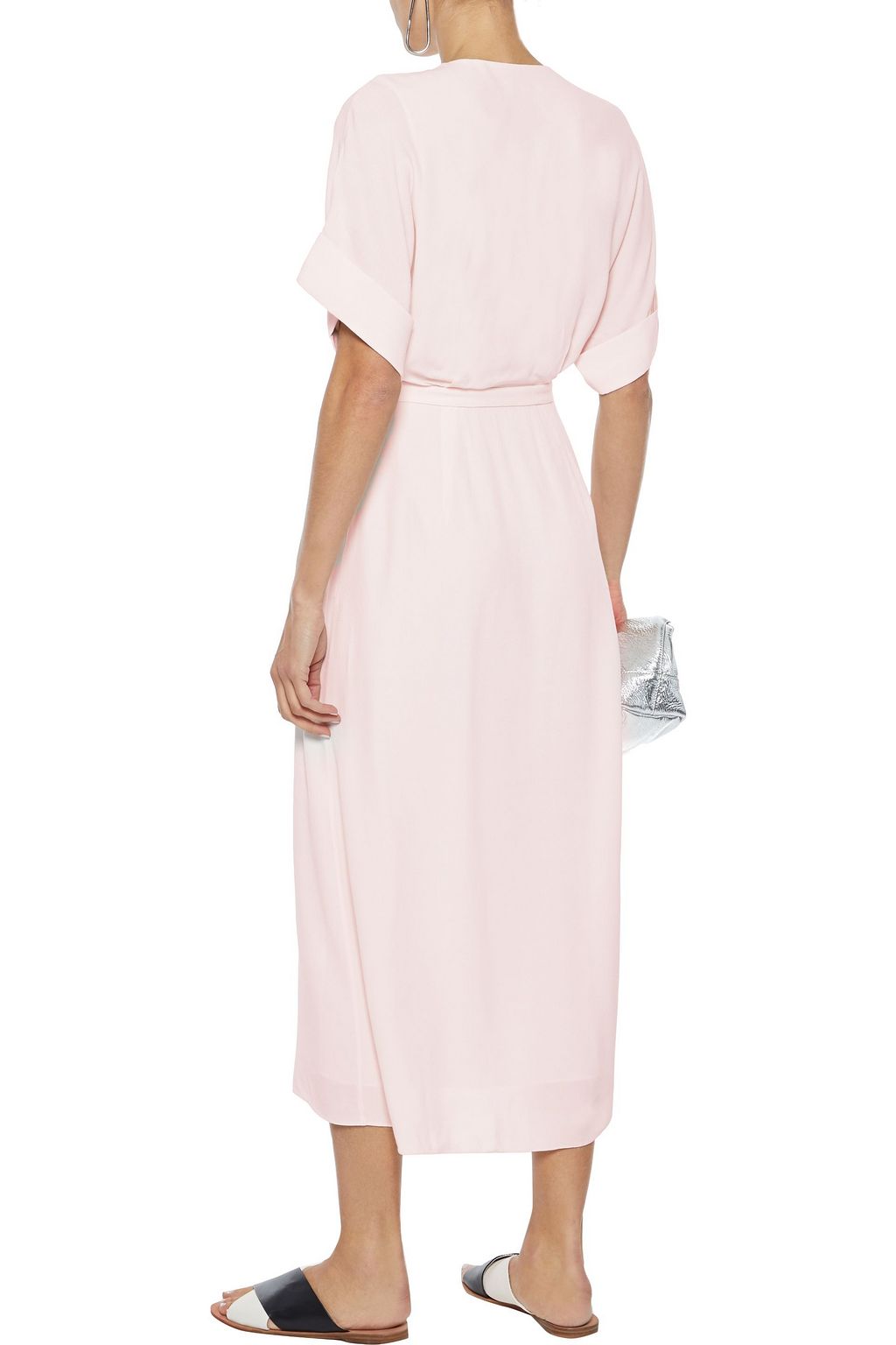 EQUIPMENT Tavine pleated crepe midi wrap dress
