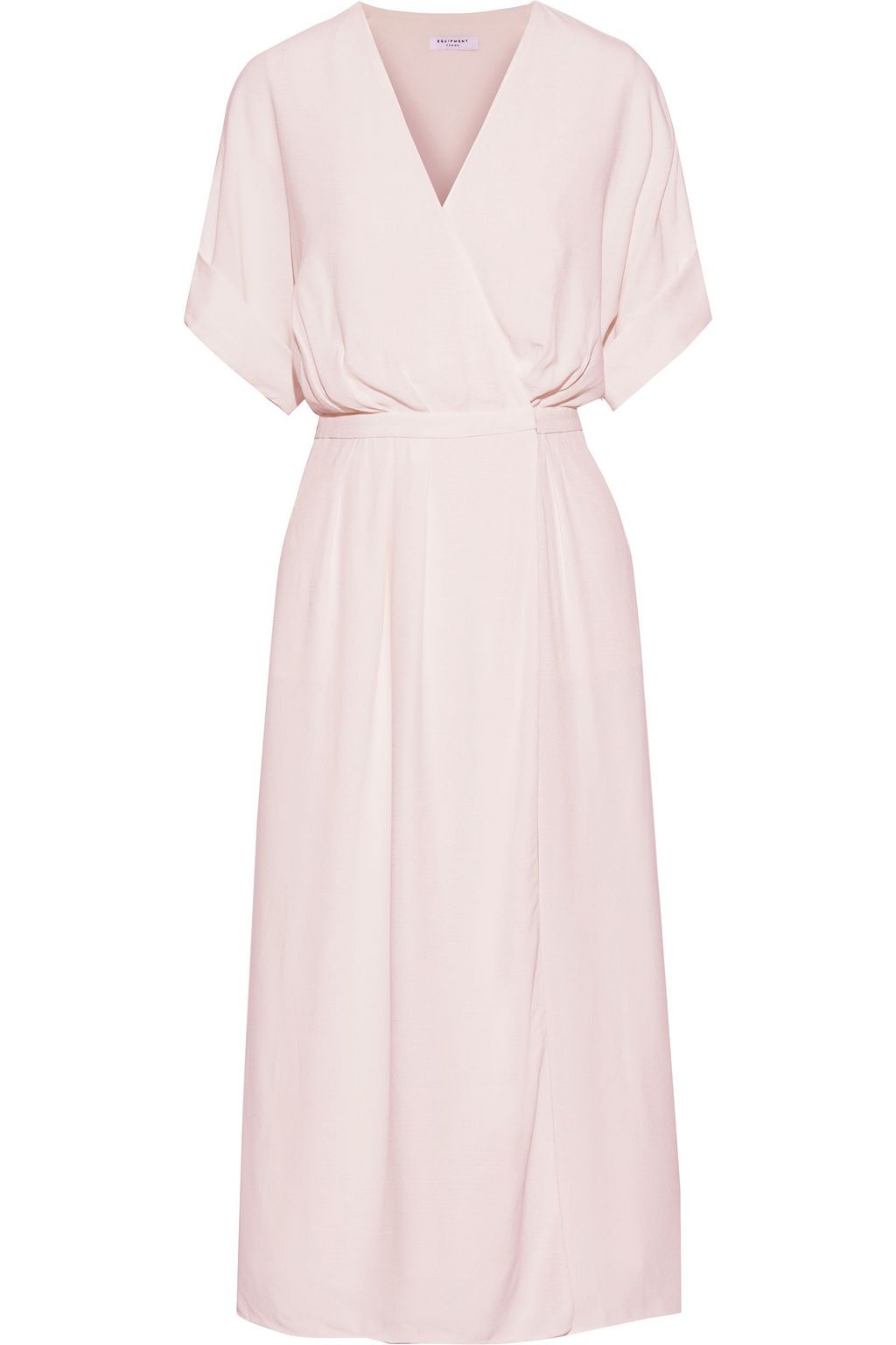 pleated wrap dress midi