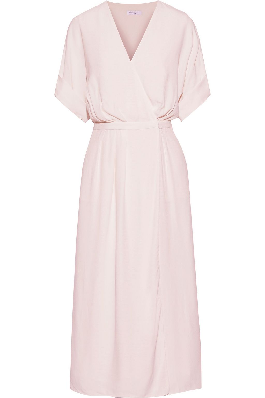 pastel pink wrap dress